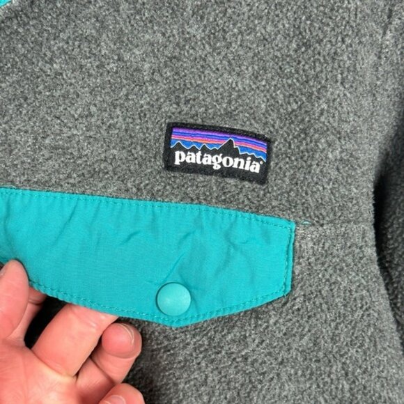 Patagonia T-Snap Synchilla Fleece Grey Blue Size XS Womens Hiking Sweater Top - Picture 4 of 14
